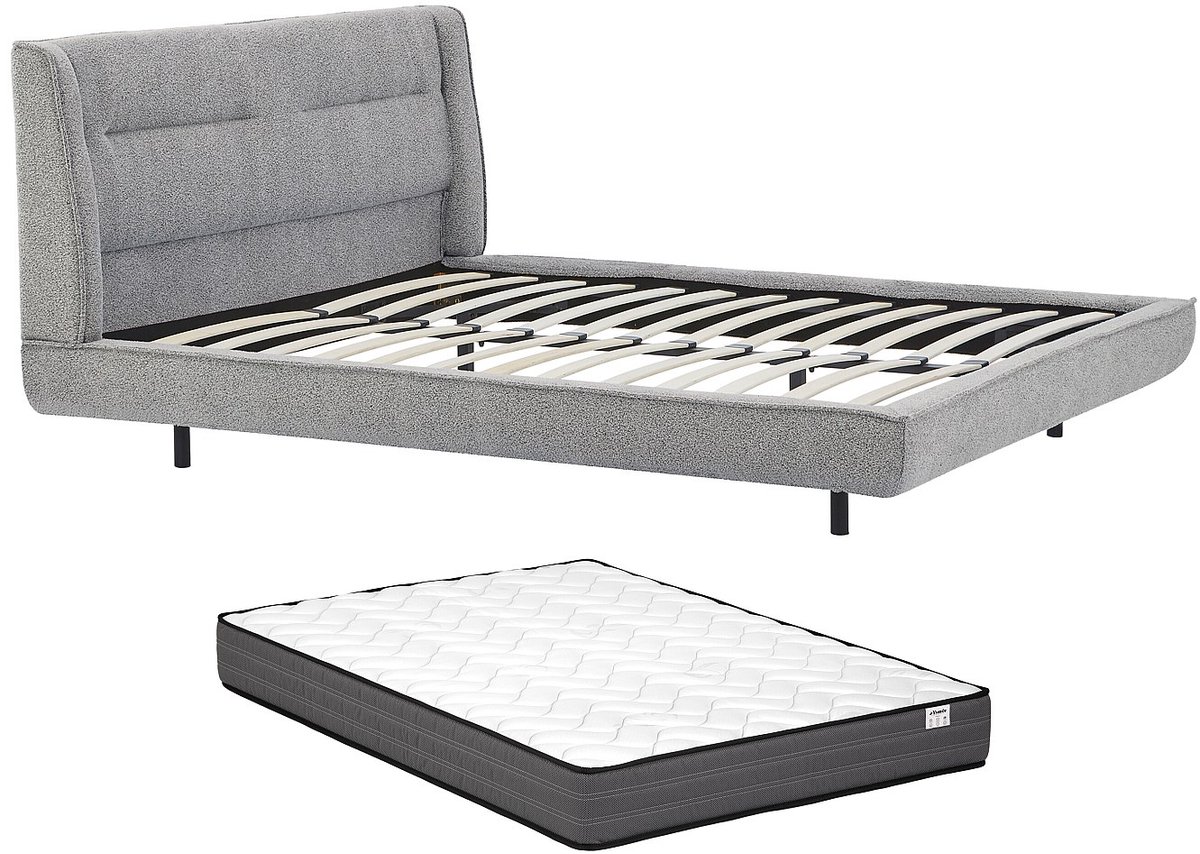 Vente-unique Bedframe stof grijs 140 x 190 cm ISYDE
