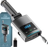 Audyn Bluetooth Transmitter - Autolader - 80W - FM Transmitter - USB C & 8-pin - Auto Oplader - Carkit