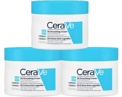 3x Cerave Sa Smoothing Cream Antiroughness 340g Moisturizing Softening Cream For Dry To Very Dry Skin