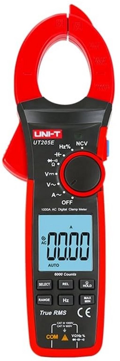 True RMS Digitale Stroomtangmeter 1000A AC/DC - 6000 Counts - Met NCV Functie