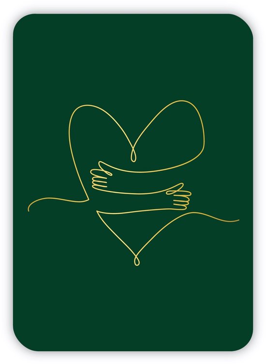 Valentijnskaart | Goudfolie | Hartenknuffel | Hart | Liefde | Valentijn | Valentijnsdag | Knuffel | Wenskaart | Ansichtkaart | A6 | 14 februari | Kaartje