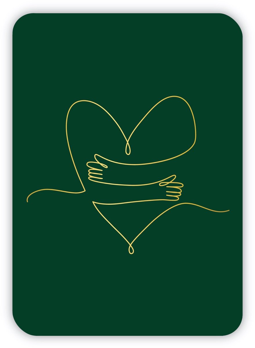 Valentijnskaart | Goudfolie | Hartenknuffel | Hart | Liefde | Valentijn | Valentijnsdag | Knuffel | Wenskaart | Ansichtkaart | A6 | 14 februari | Kaartje