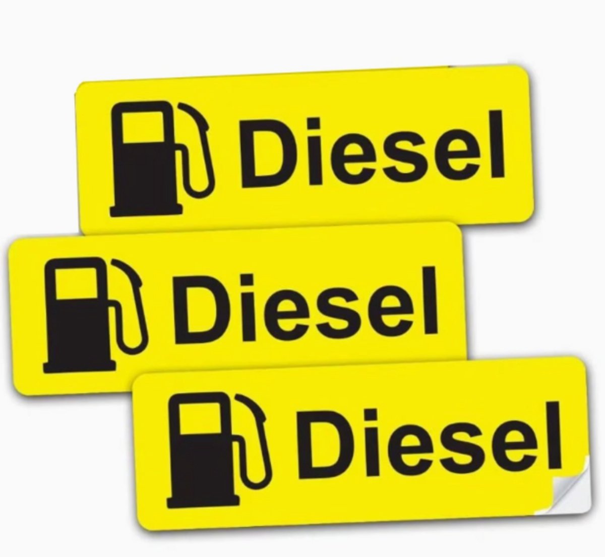 Diesel Sticker – Brandstoftank Sticker – Waterdicht & Zelfklevend – Set van 3