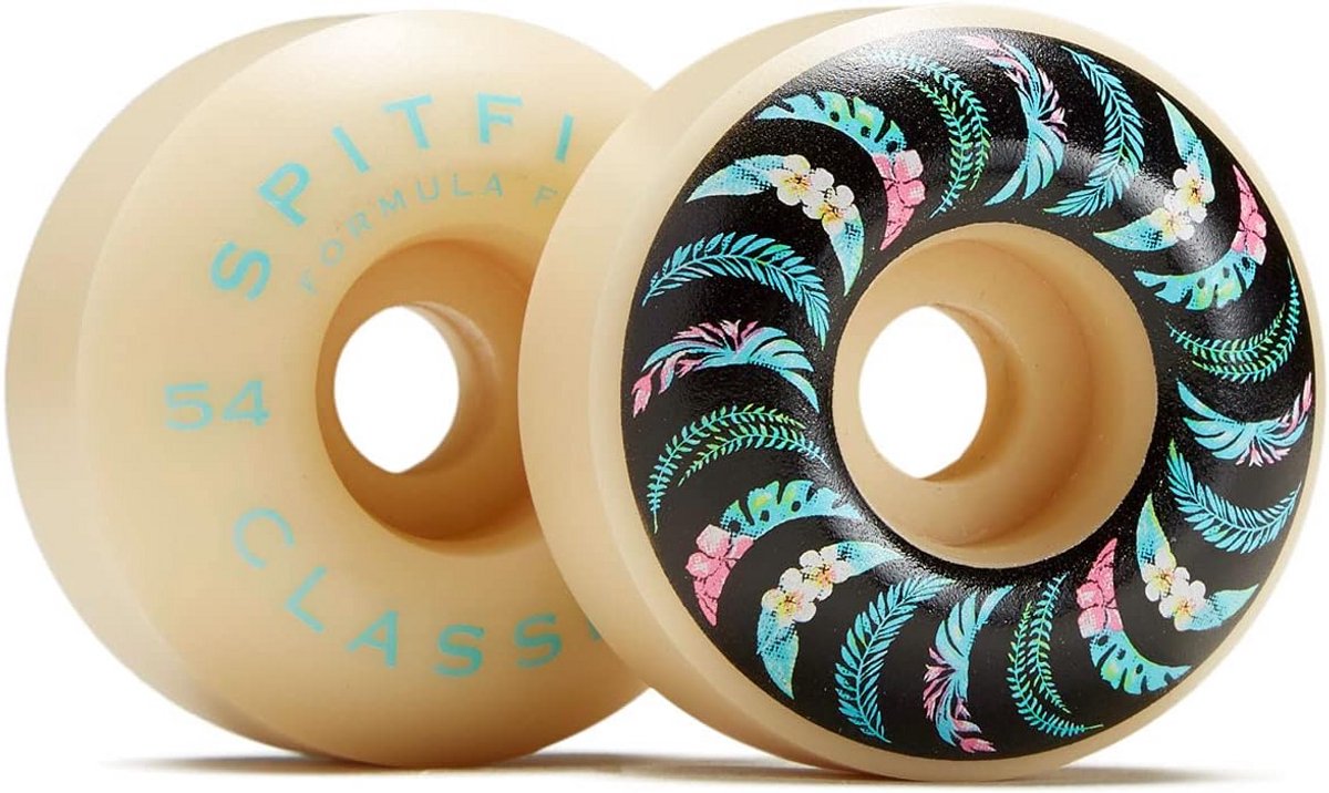 Set van 4 Skateboard Wielen 54mm Duurzaam Witte Bloem Motief