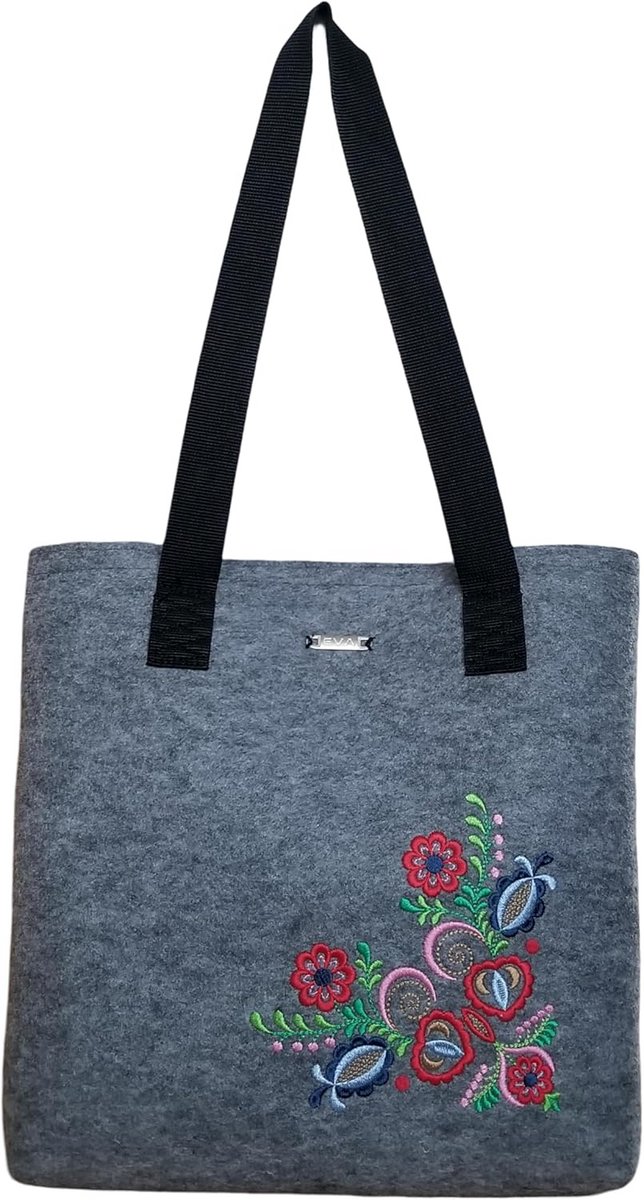 Grote Vilt Schoudertas Met Klittenbandsluiting - Shopper Tas 40x40 cm
