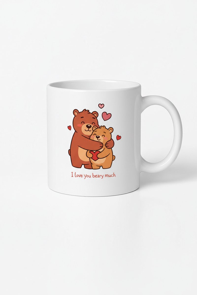 Liefdevolle Beren Mok - "I Love You Beary Much" - Schattig Cadeau