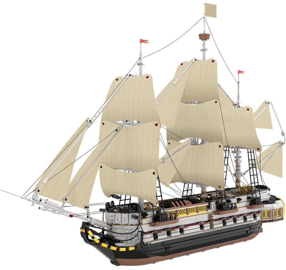 Reobrix 66048 Endeavor Ship of the Pirates mega bouwset | Black Pearl destroyer | Caribbean Adventure Modelbouw | Creator piratenschip speelgoed boot bouwpakketten voor volwassenen | DIY piraten boot geschikt voor Lego | Bouwdoos 3555 bloks