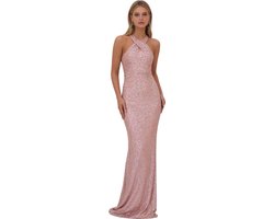 Glitter Jurk - Roze - Dames - Glinster - Lang - Open Rug