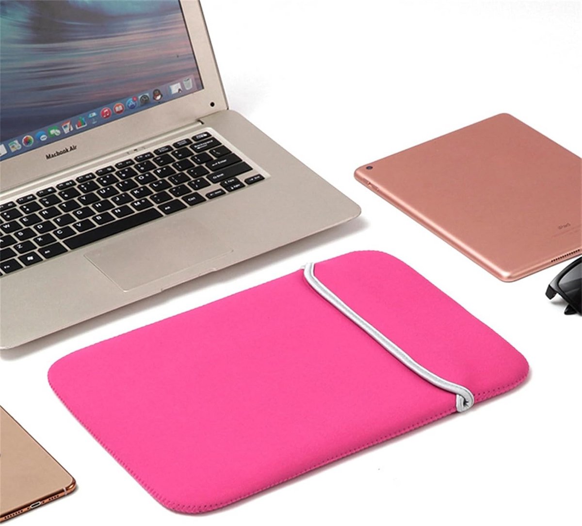 Waterdichte Laptop Sleeve Beschermhoes voor 13 Inch Laptops - Rood Roze