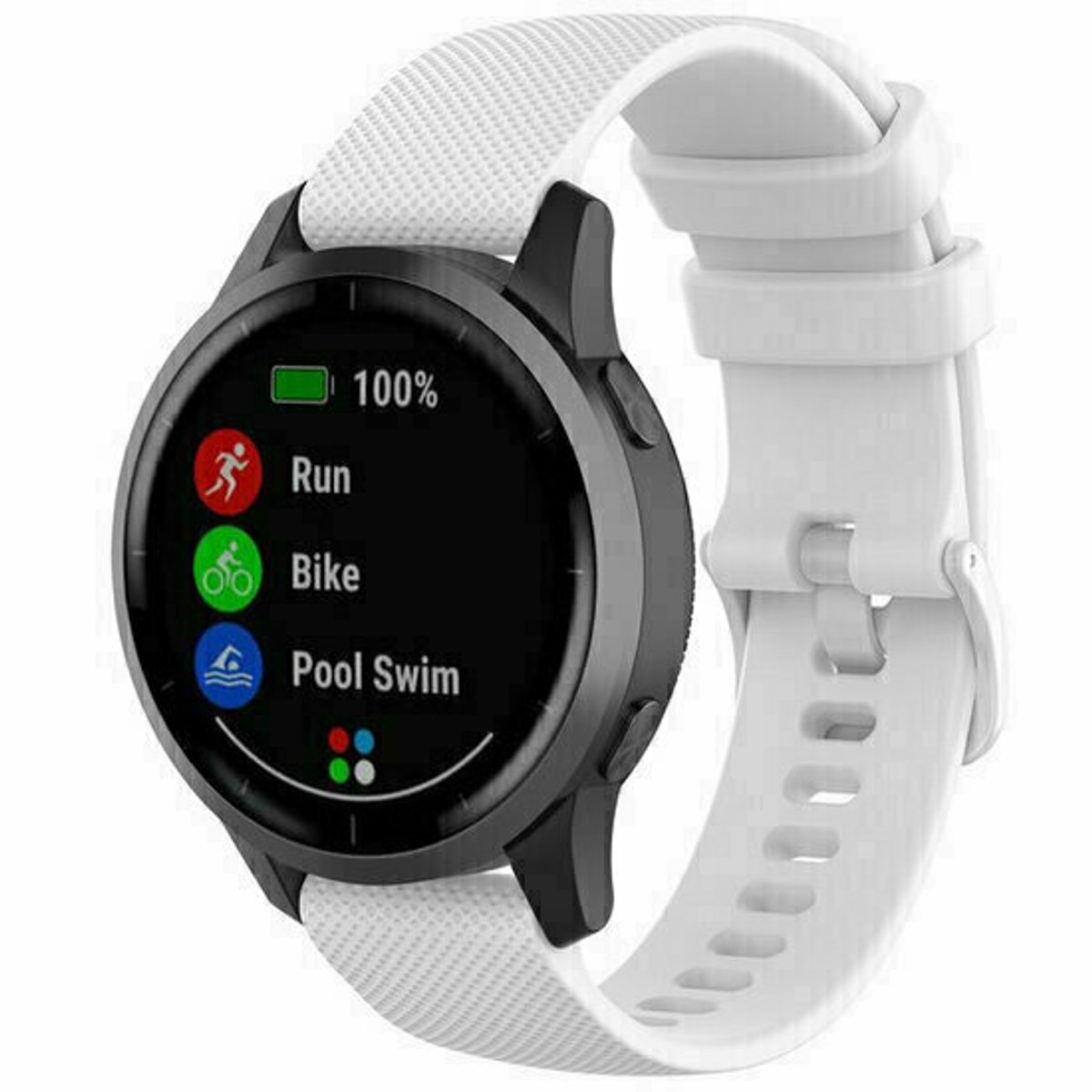 By Qubix - Sportband met motief - Wit - geschikt voor Huawei Watch 5 - 46mm