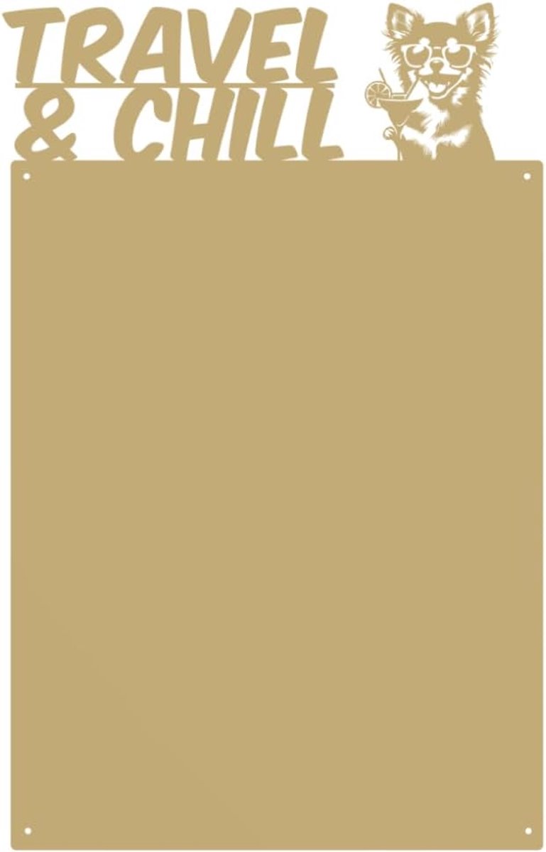Anwicar Rechthoekige Magneet Bord - Magnetisch memobord - Magnetisch prikbord - Goud - 50x80 cm