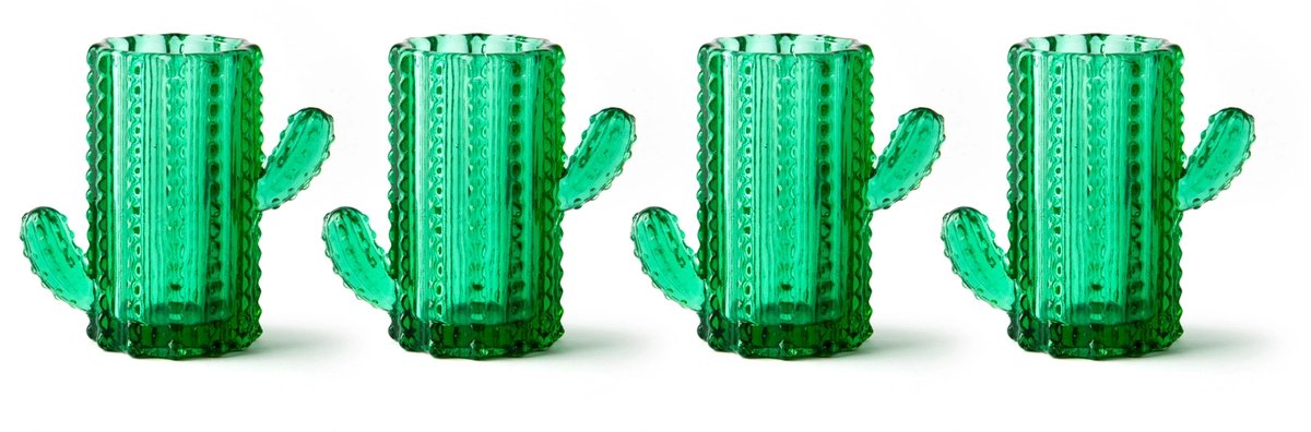 Excelsa Italiaans Design set van 4 likeurglazen in cactusvorm