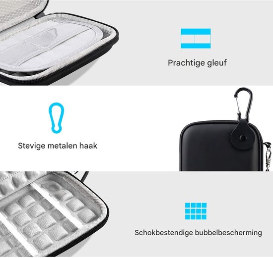 Ynkkvre - Harde Schijf Draagtas - Opberghoes - Powerbank Organizer - Waterafstotende Beschermhoes - Schokbestendig Ontwerp Voor 1-6 TB 2.5" HDD/SSD - 1 Stuk - Zwart van Ynkkvre — afbeelding 2