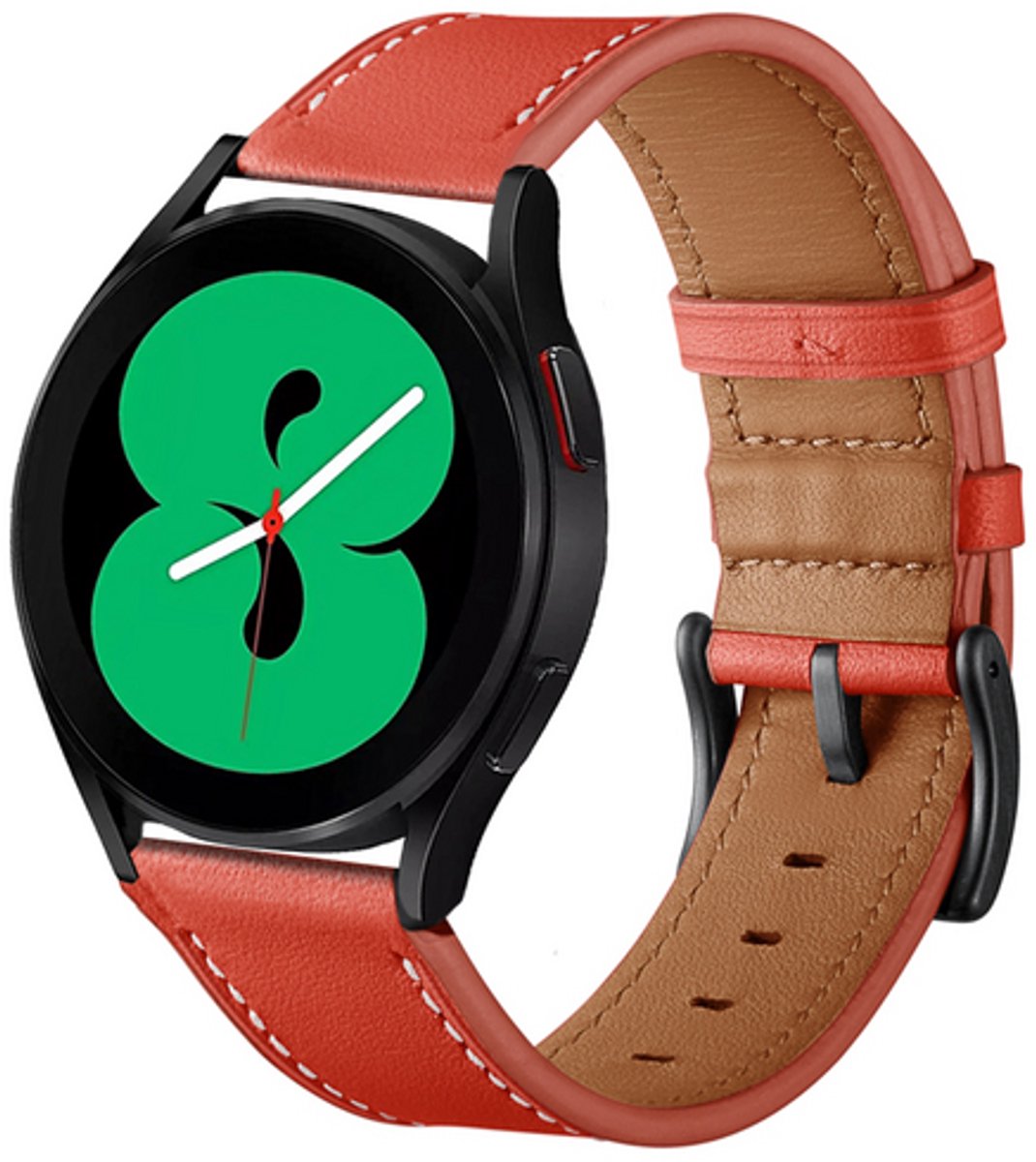 By Qubix - lederen bandje - Rood - geschikt voor Huawei Watch 5 - 46mm