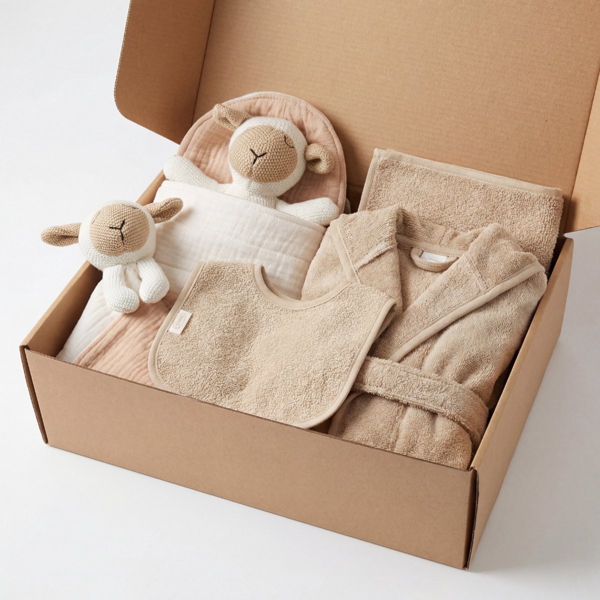 Funnies Kraamcadeau L Luna - Luxe Kraammand Baby - Complete Kraamcadeau Geschenkset - Unisex Geboortemand voor Jongen & Meisje - Neutrale Baby Giftbox – foto 5