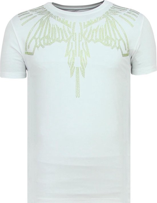 Local Fanatic Eagle Glitter - T-shirt serré pour homme - 6359W - White Eagle Glitter - T-shirt serré pour homme - 6359W - T-shirt homme blanc Taille XXL