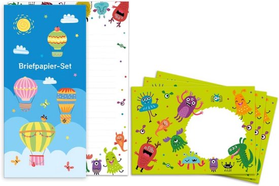 Briefpapierset Voor Kinderen – Voetballeeuw Thema, A5 Blok Met 25 Vellen + 15 C6-enveloppen, Zelfklevend, Gemaakt In Duitsland