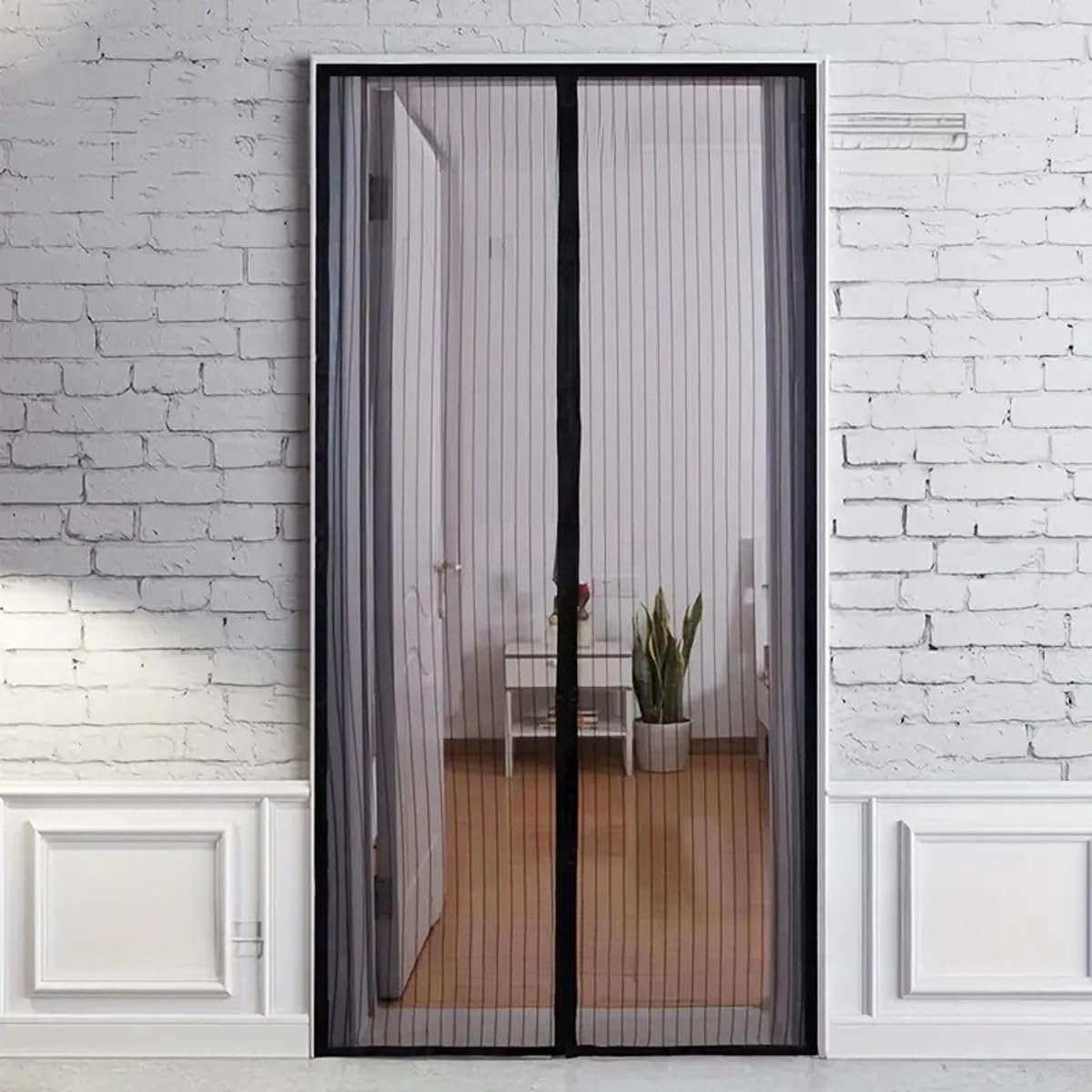Candala Magnetisch hor balkondeur 110x210 cm Vernieuwde versie hor voor balkon patio kelder terras deur zonder boren zwart