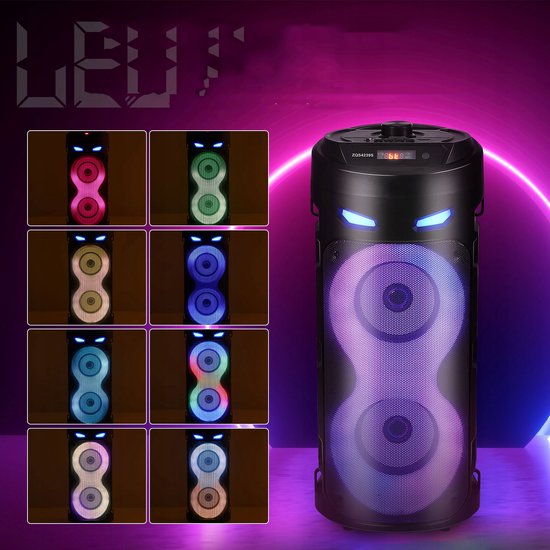 Draagbare Karaoke Box 40W - Bluetooth Speaker met 2 Microfoons & RGB Licht - Voor Feesten en Camping van N-GEAR — afbeelding 5