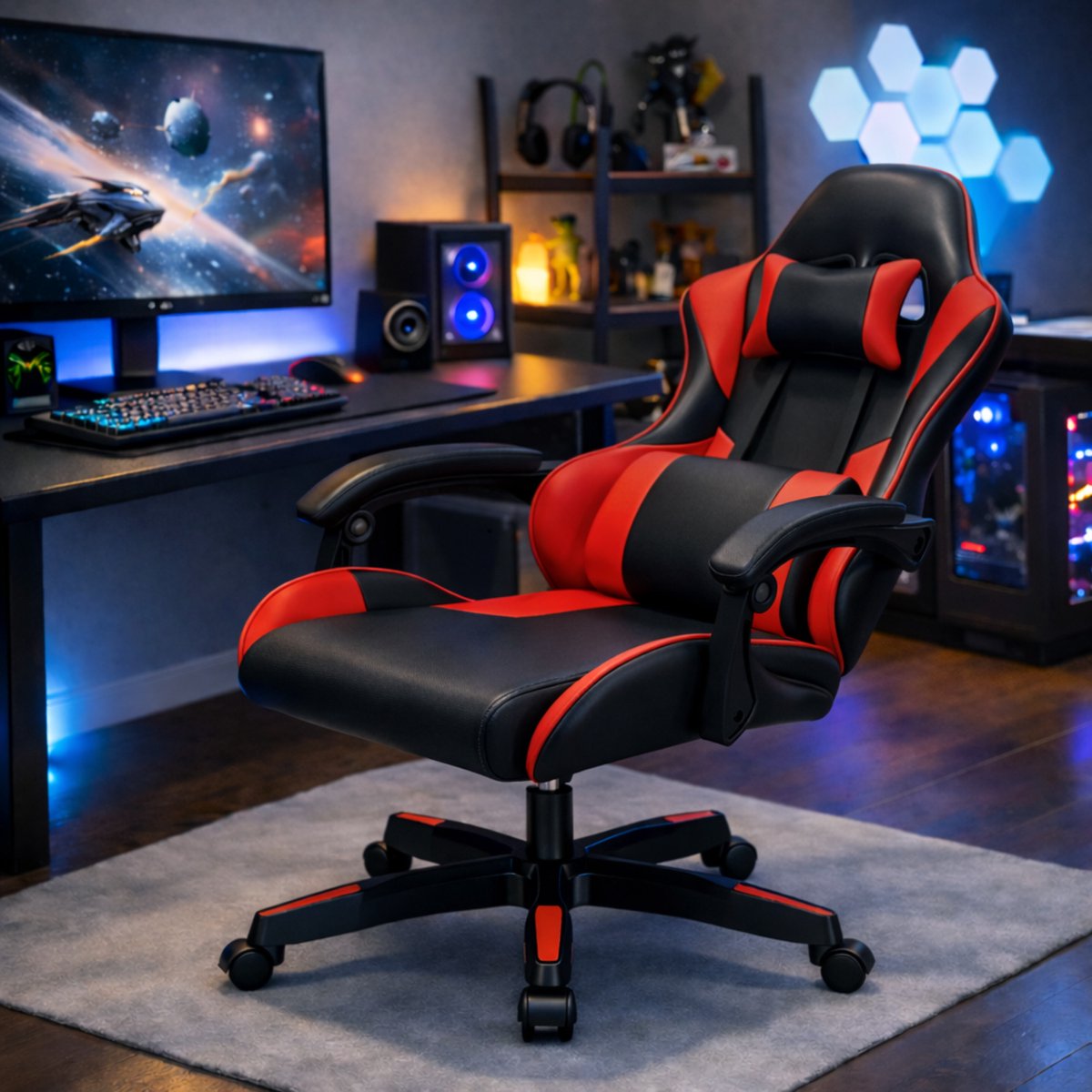 Bayt Gamingstoel Ergonomisch Zwart/Rood - afbeelding 3