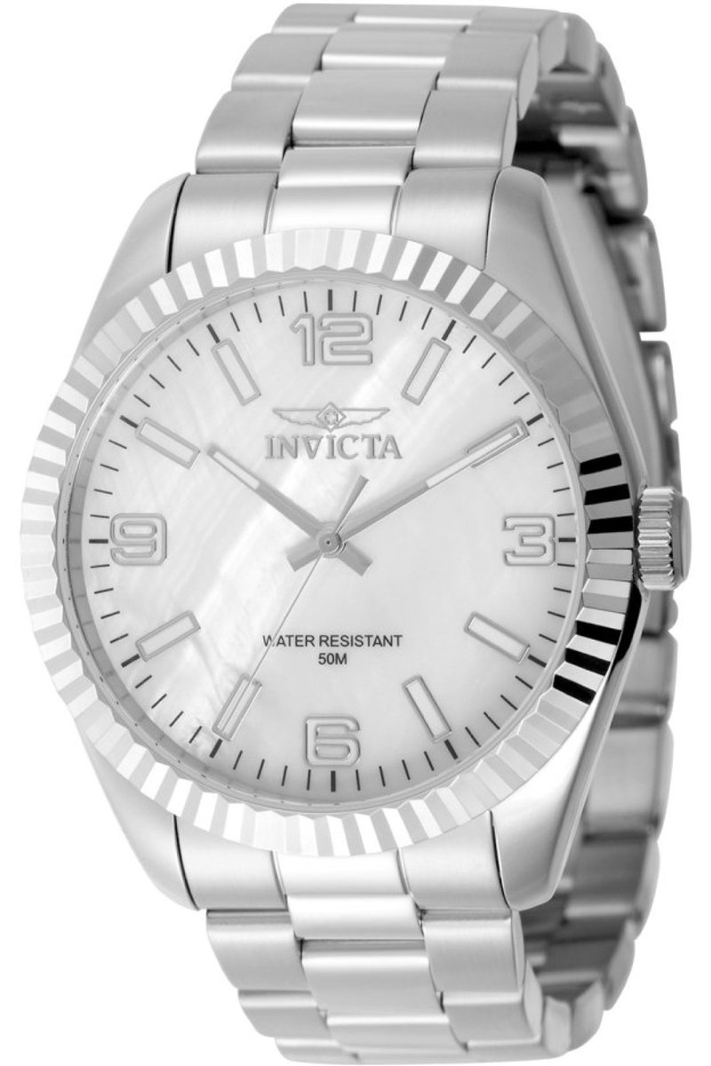 Invicta Specialty 50128 Heren Horloge - Waterdicht - Analoog - Quartz Uurwerk - Roestvrij Staal met witte Wijzerplaat - 43mm