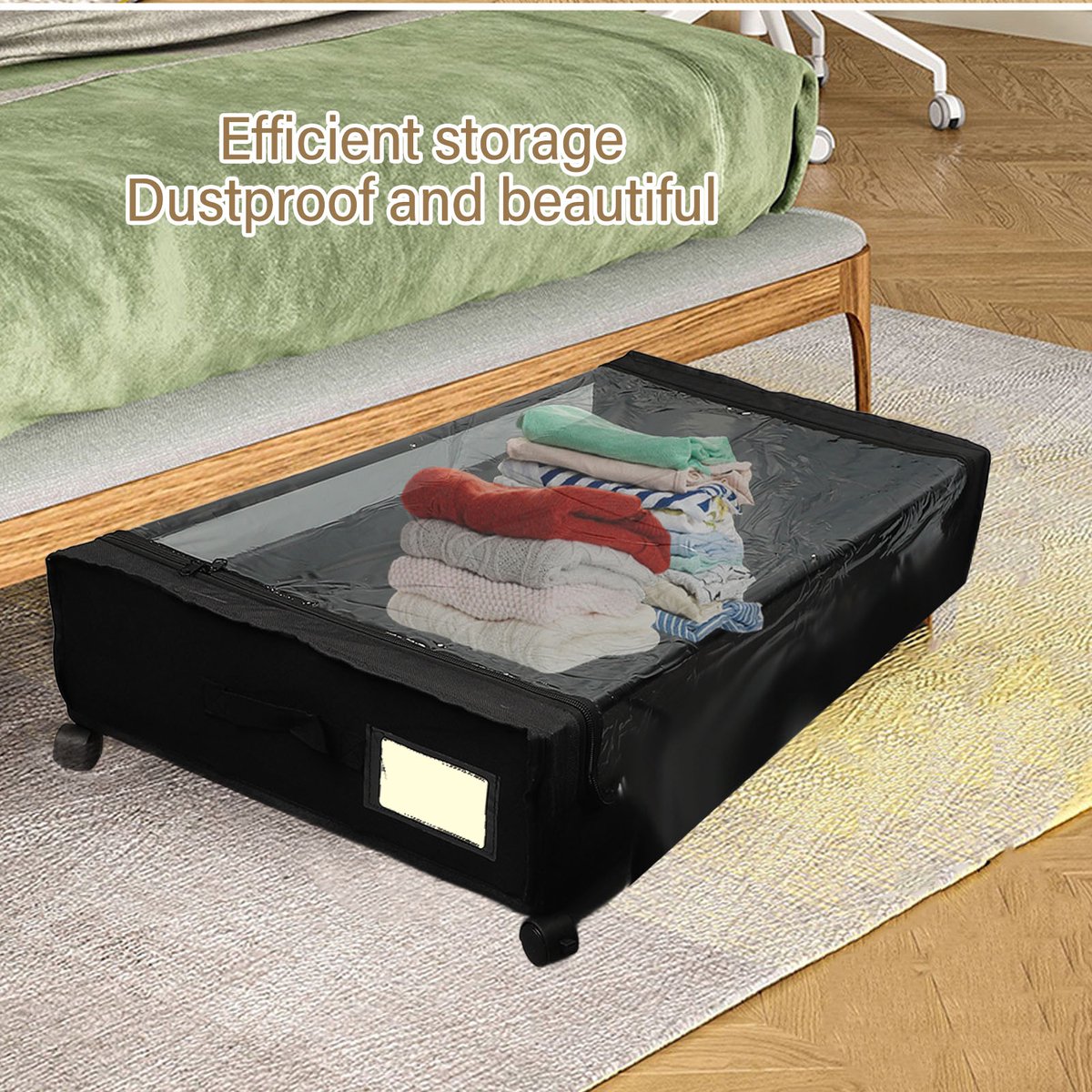 Omabeta Home Serie Onder-bed opbergcontainer – Stofdicht, Grote capaciteit, Eenvoudige montage, Multifunctioneel met wielen