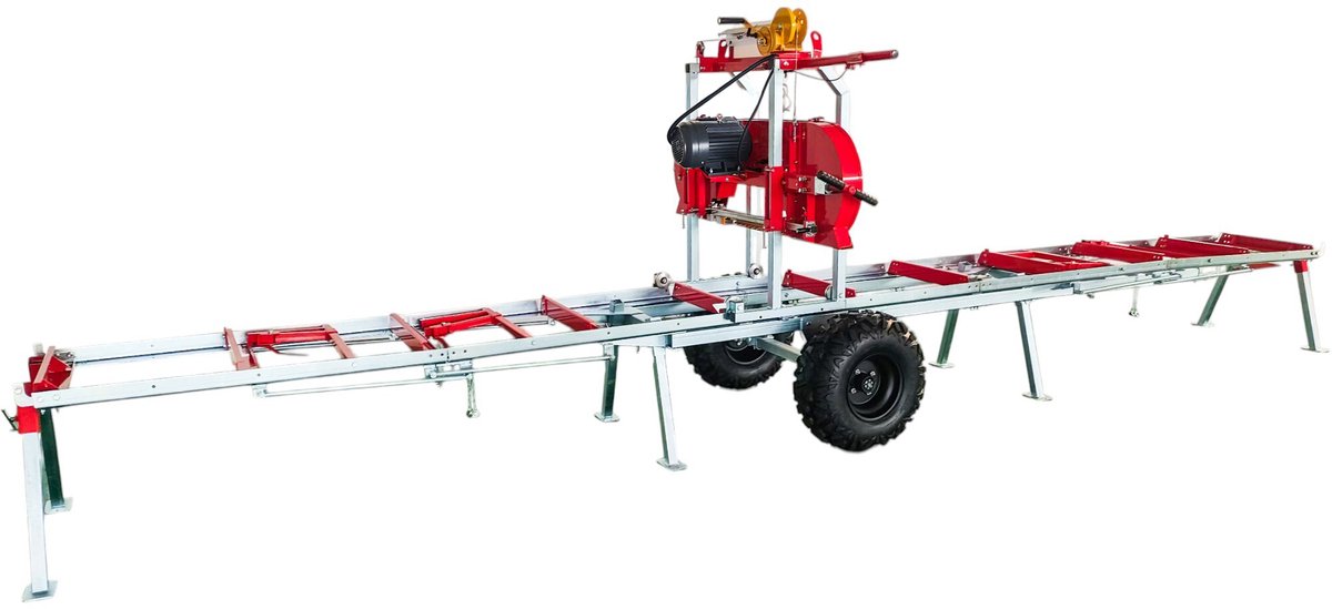 Lintzaag met trailer voor boomstammen zaaglengte 5180 mm diameter 470 mm elektromotor 4,0 kW 3x400V Stattos HBZ460ETL