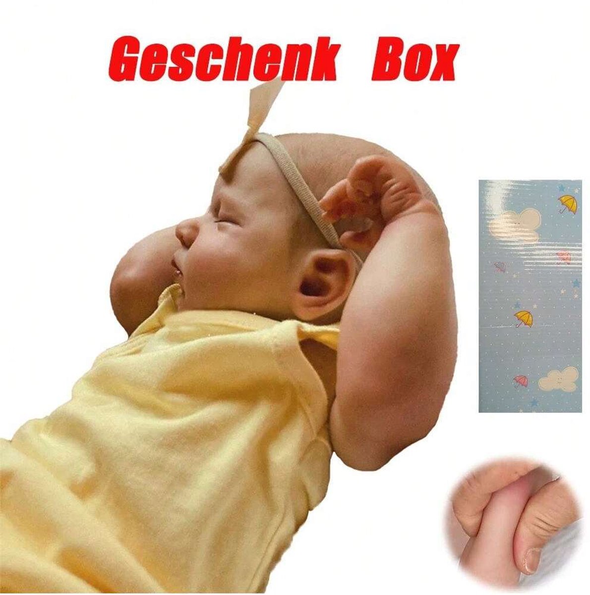 50 cm pasgeboren babypoppen, zacht, knuffelbaar lijfje, Loulou, slapend, levensechte 3D-huid met zichtbare aderen, hoogwaardige handgemaakte pop