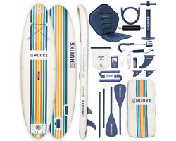 HUIIKE SUP Board - Opblaasbaar Paddle Board met Accessoires, Peddel, Vinnen, Pomp - Stand Up Paddle met Hoge Stabiliteit - 305 x 84 x 15 cm - Max. 130 kg