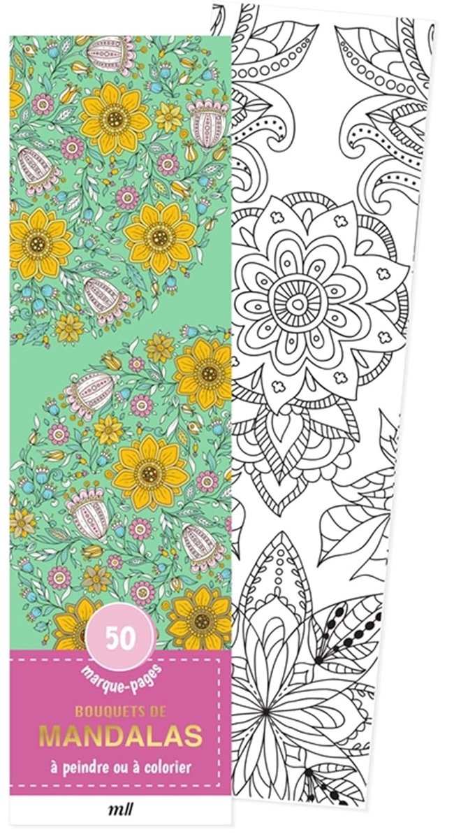Boekenleggers om te kleuren - Bouquets de mandalas