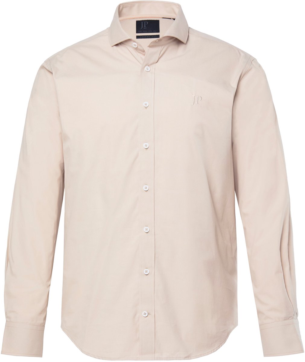 JP 1880 - Heren - Overhemd business lange mouwen haaienkraag Modern-Fit - Zand - Maat 4XL