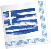 Griekenland Servetten - 20x - papier - wegwerpservetten - 3 laags - 33x33 cm - Griekse vlag