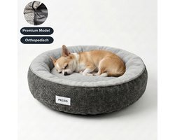 Pecco Luxe mand voor hond en kat - Zacht en orthopedisch - Diameter 50 cm - Grijs