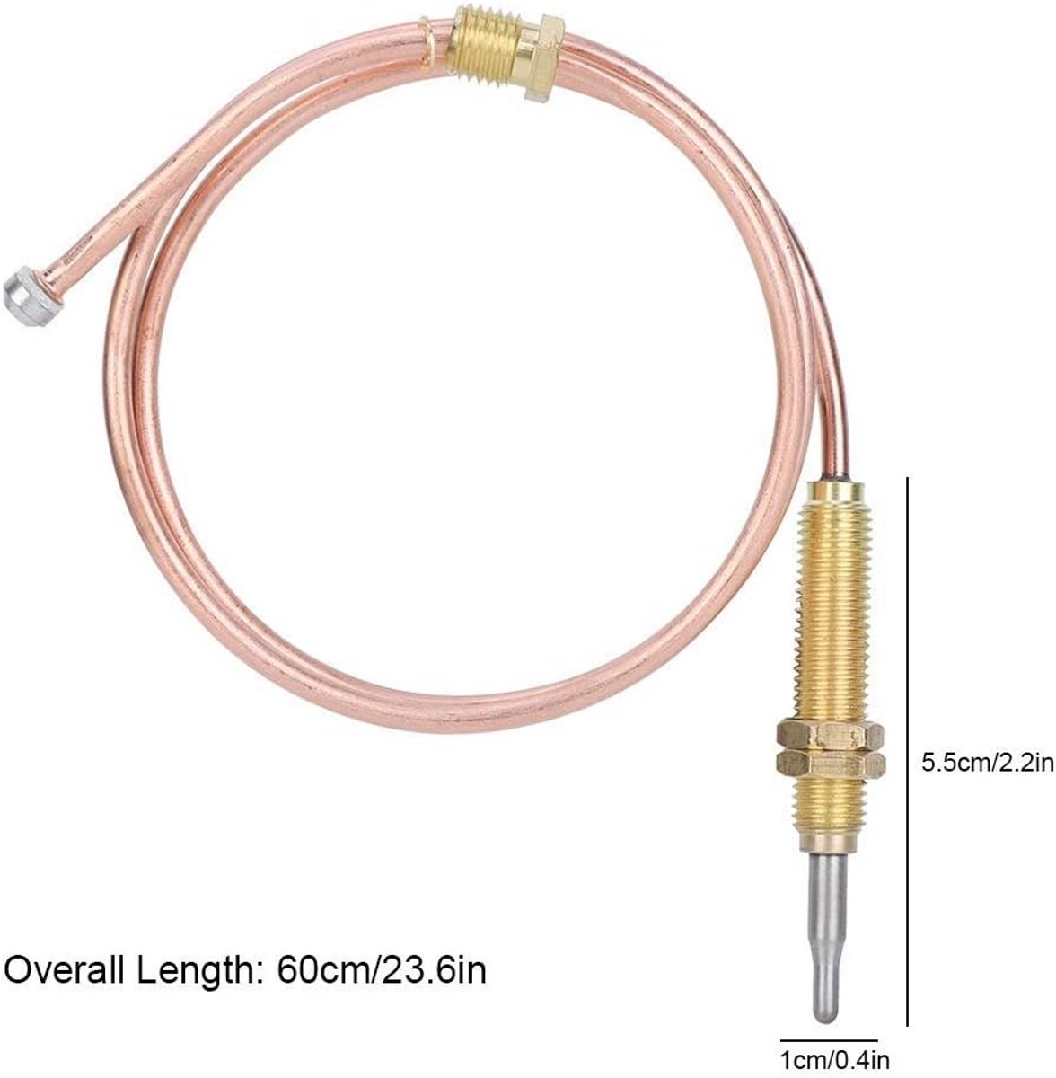 2 Stuks M8 Thermokoppel Kabel 600mm voor Gasfornuis Open Haard BBQ en Grill