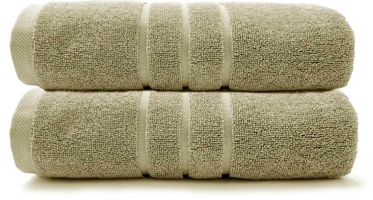 HOOMstyle Handdoeken Set Boutique - 2 stuks - 70x140cm - Olijfgroen
