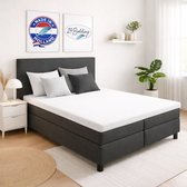 24-Bedding - Badstof Topper Hoeslaken - Wit - 180x200 cm - Extra Zware Kwaliteit - Rondom Elastiek - Voor topper matrassen van 5 tot 15 cm