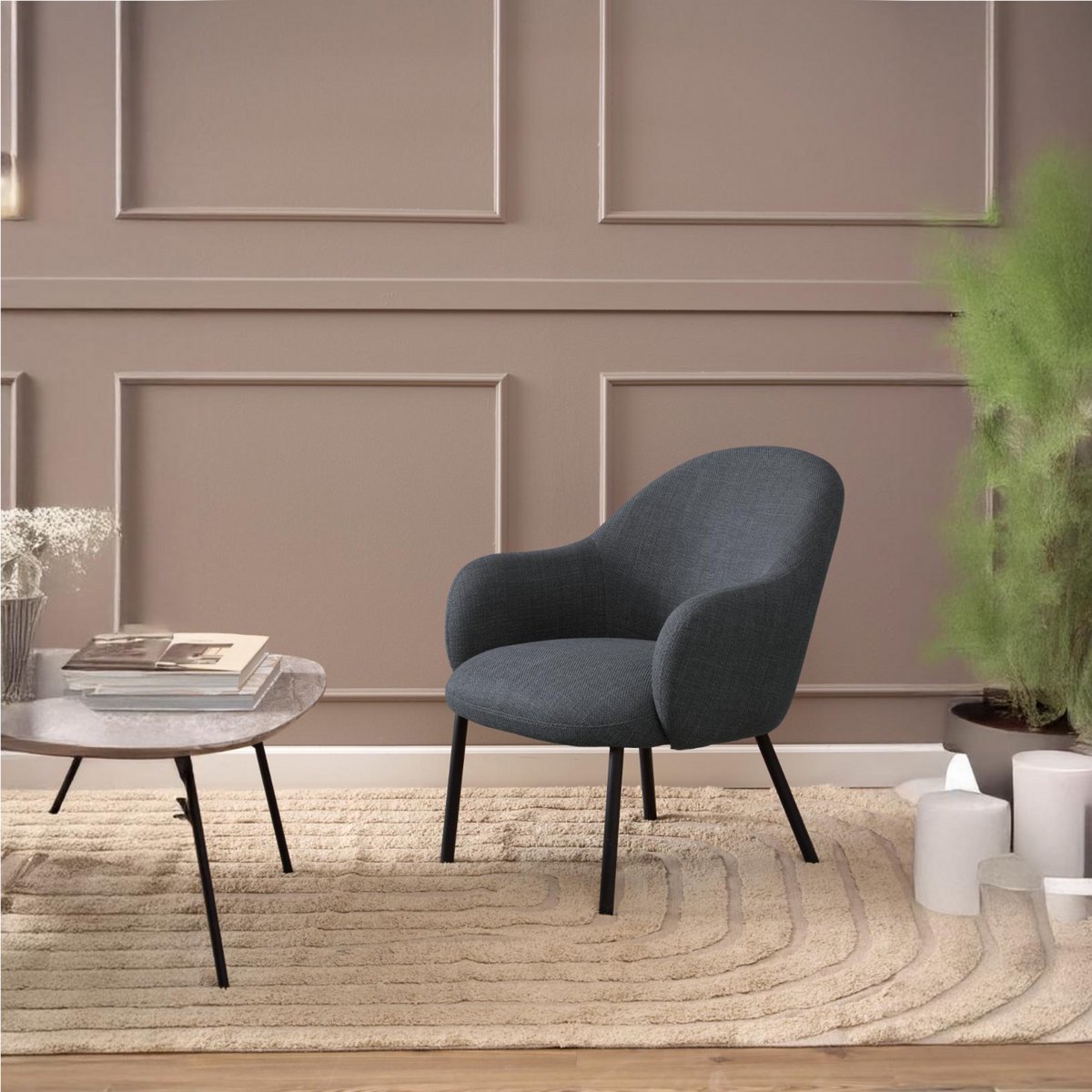 Giga Living Fauteuil Rollo - Stof - Grijs - Zithoogte 43cm