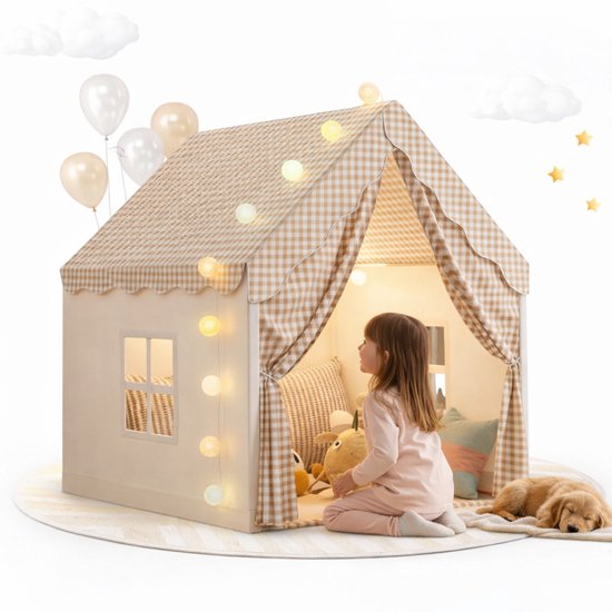 Dutchers® Stijvolle Speeltent - Kindertent - Jongens & Meisjes - Speelhuis - Tipitent - Speelhuisje - Speel Tent - Binnentent - Zonder verlichting
