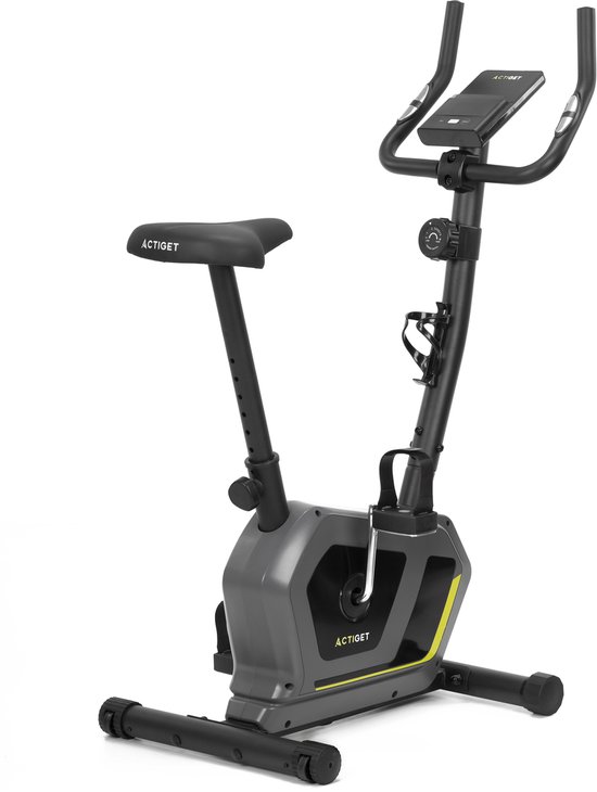 Actiget® Hometrainer - 8 Weerstandsniveaus - Inclusief Hartslagmeter, Display, Telefoonhouder, Transportwielen - Max 130 KG