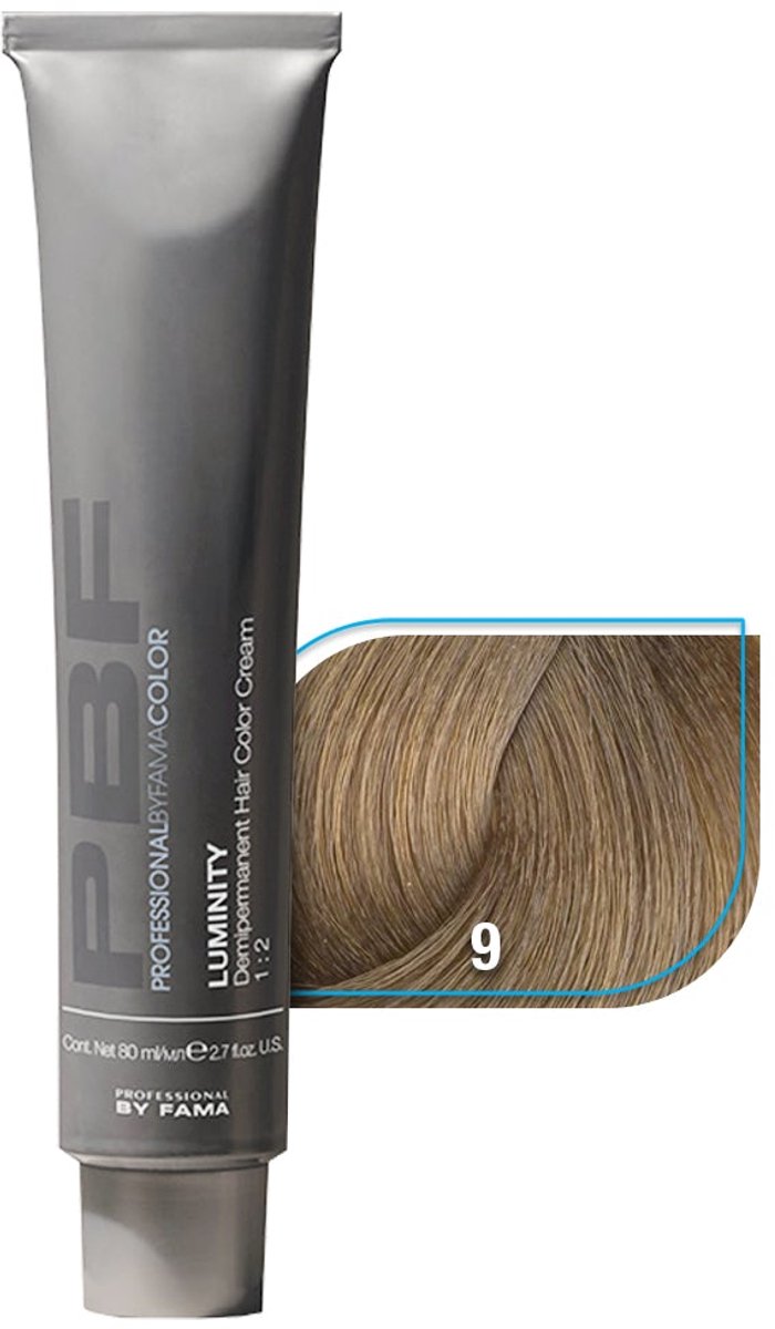 BY FAMA SEMI-PERMANENTE HAARVERF KLEUR LUMINITY DYE # 9 LUMINITY SEMI, 80 ML