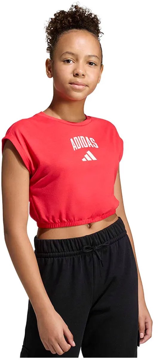 Adidas Seasonals Collegiate Typography T-shirt Met Korte Mouwen 7-8 Years Meisje Wit