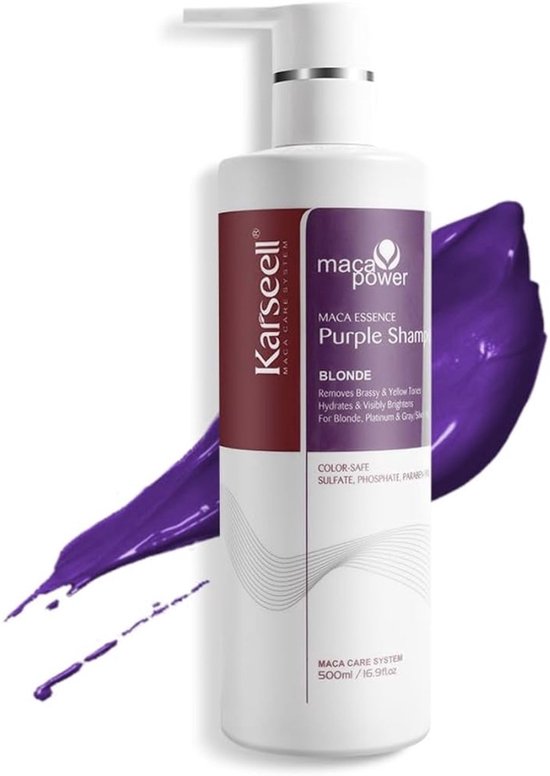 KARSEELL Paarse Anti-Geel Shampoo voor Blond, Grijs en Wit Haar 500 Tandcrème