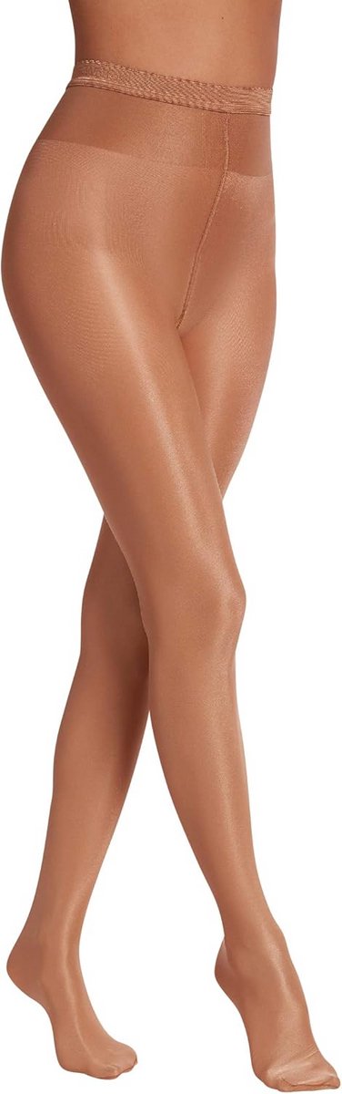 Semi-transparante dames panty met glans en zachte tailleband