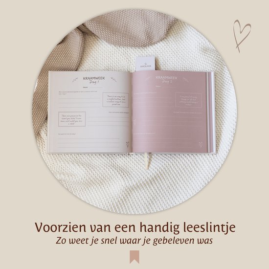 Amolivia 9 Maanden Zwangerschapsdagboek - Mijn 9 Maanden Dagboek - Negen maanden invulboek - Crème