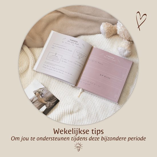 Amolivia 9 Maanden Zwangerschapsdagboek - Mijn 9 Maanden Dagboek - Negen maanden invulboek - Crème