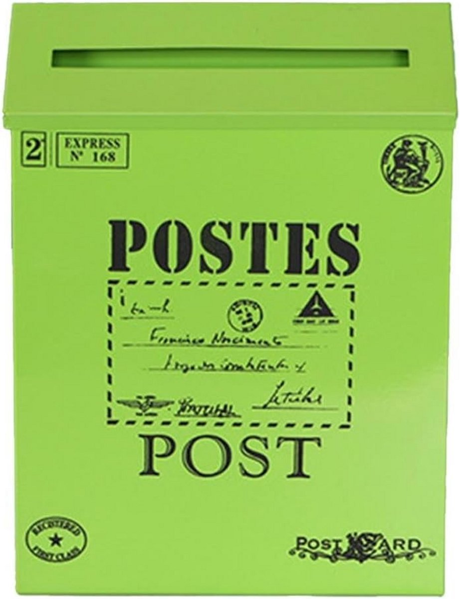 Rustieke Metalen Wandbrievenbus – Vintage Europees IJzeren Postvak voor Buiten en Decoratie