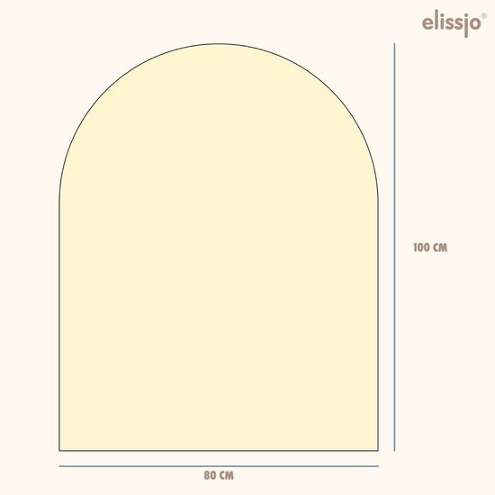 Elissio® Magneticoo Muursticker magnétique 100x80 cm - Sticker magnétique avec fonction tableau noir - Jaune sable - Tableau magnétique pour chambre d'enfant - Forme d'arche
