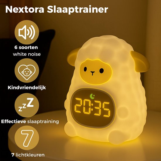 Nextora - Slaaptrainer - Kinderwekker - Slaaptrainer Kinderen - Slaaptrainer Schaap - Slaaptrainer Kind - Wit van Nextora — afbeelding 2