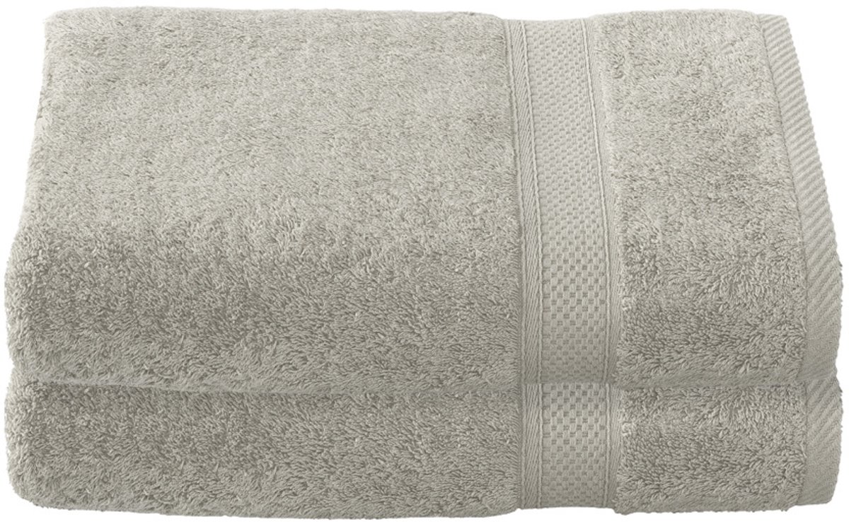 De Witte Lietaer Badhanddoek Stephanie Dove - Set 2 stuks - 70 x 140 cm - Grijs - Katoen