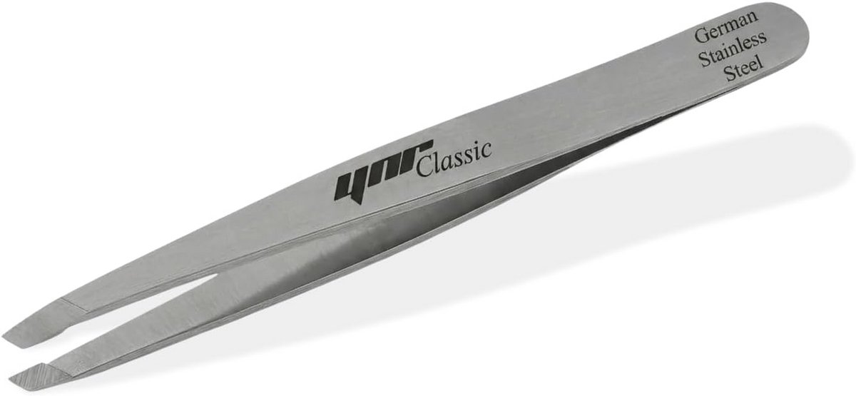 Precisie wenkbrauwpincet met schuine punt van roestvrij staal